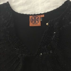 Tory Burch silk top.  Beaded